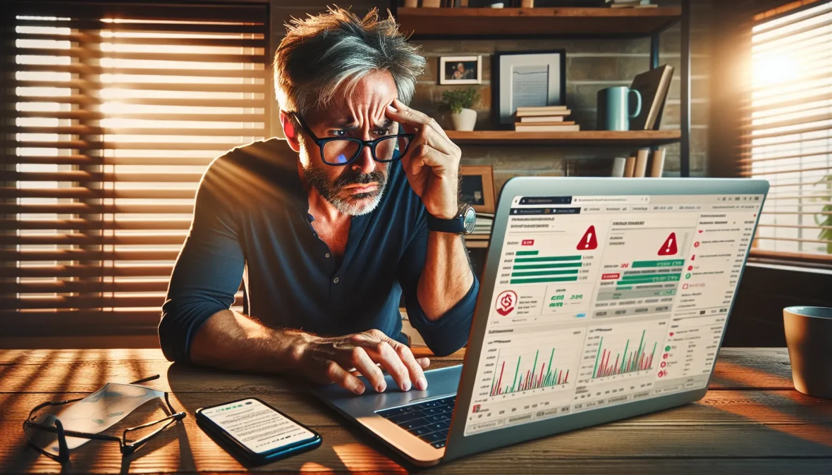 middle-aged-man-at-desk-examining-suspicious-investment-website-on-laptop-with-concern